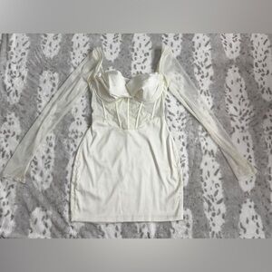 Oh Polly White Corset Dress